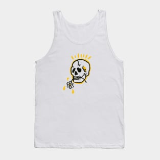 skulls happy skull skeleton flower happy face Tank Top